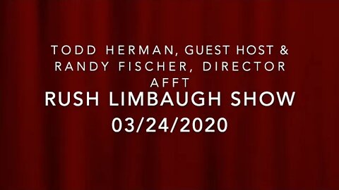 Rush Limbaugh Show Call with Todd Herman & Randy Fischer AFFT Director