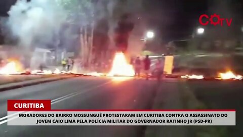 Moradores protestam em Curitiba contra o assassinato de jovem pela Polícia