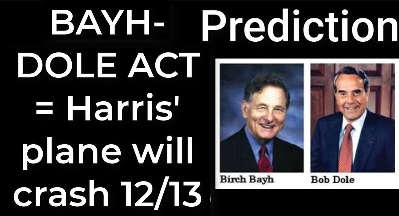 Prediction: BAYH-DOLE ACT = Harris' plane will crash Dec 13