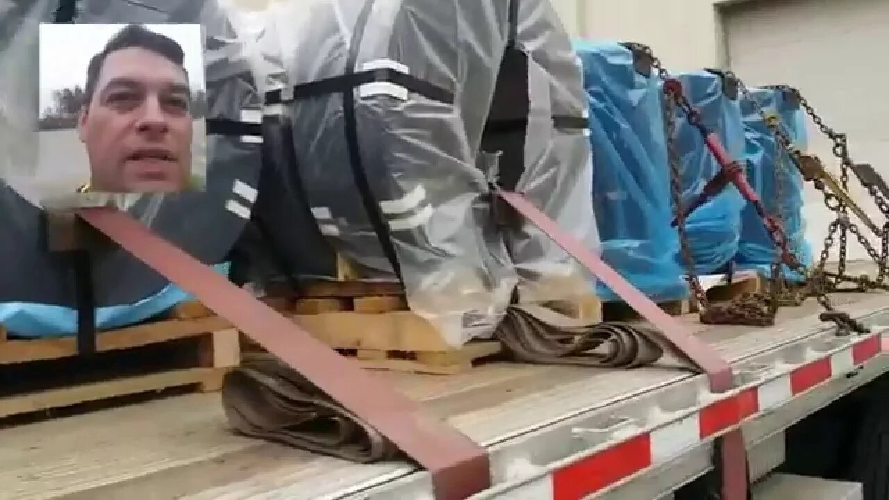 Picking up a load of Steel banding