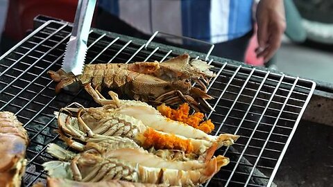 ALIEN LOBSTERS!! Cheese Barbecue & Stir Fry Seafood Street Food