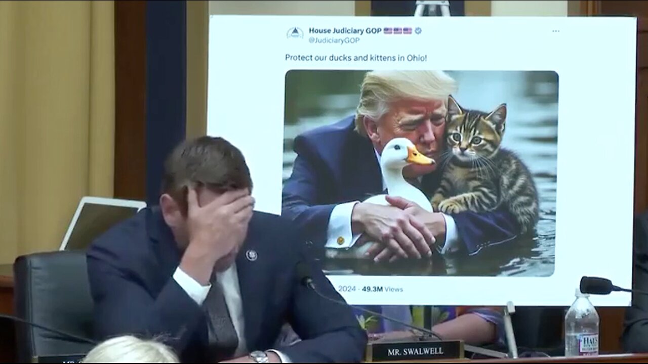 Eric Swalwell Has a Complete Meltdown on the House Floor Over Trump Cat Memes