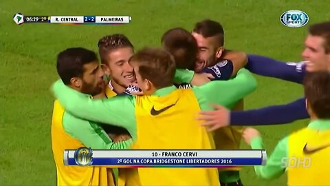 Os Gols do Jogo Rosario Central ARG 3 x 3 Palmeiras Libertadores 06 04 2016