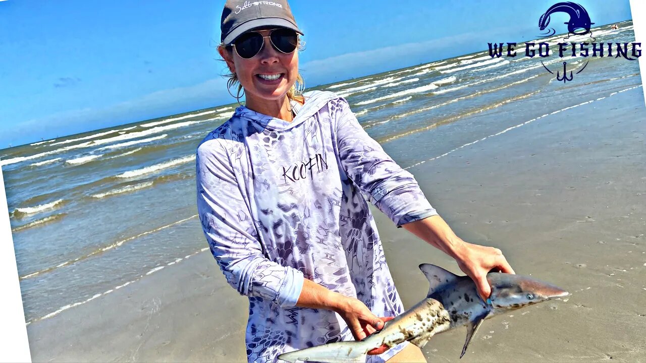 The one where Karen catches her first SHARK on the beach