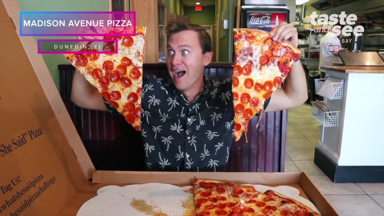 Tampa Bay's largest pizza is found at Madison Avenue Pizza in Dunedin