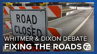 Tudor Dixon & Gretchen Whitmer debate road construction in Michigan