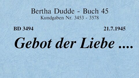 BD 3494 - GEBOT DER LIEBE ....