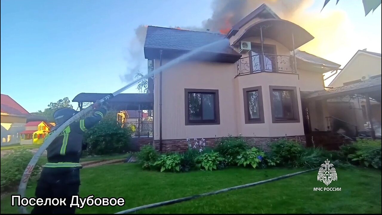 Video of buildings damaged today by Ukrainian attacks on Belgorod region in Russia