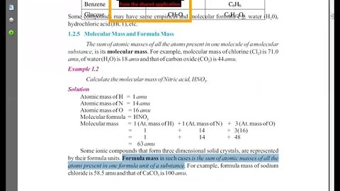 Chem 8 Lec 2 Molecular Mass and Formula Mass