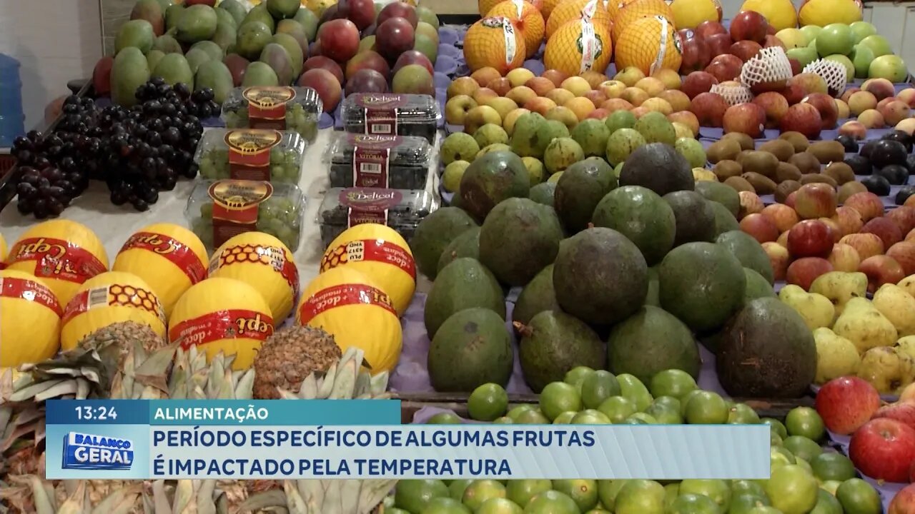 Alimentação: Período Específico de algumas Frutas é Impactado pela Temperatura.