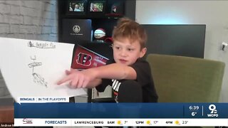 7-year-old Bengals fan drawing up plays for team