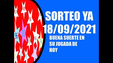 SORTEO YA NUMERO PROBABLE 18 SEPTIEMBRE 2021