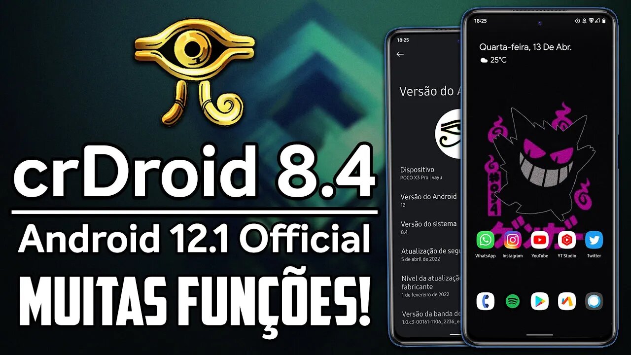 crDroid ROM v8.4 | Android 12.1 (12L) | RECHEADA DE FUNÇÕES! FPS DESBLOQUEADO E MUITO MAIS!