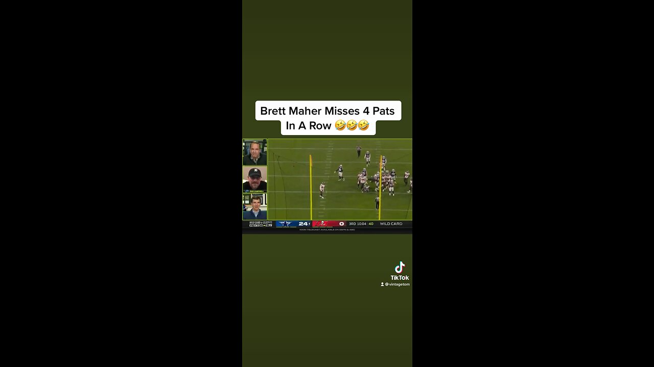 Brett Maher misses 4 pats