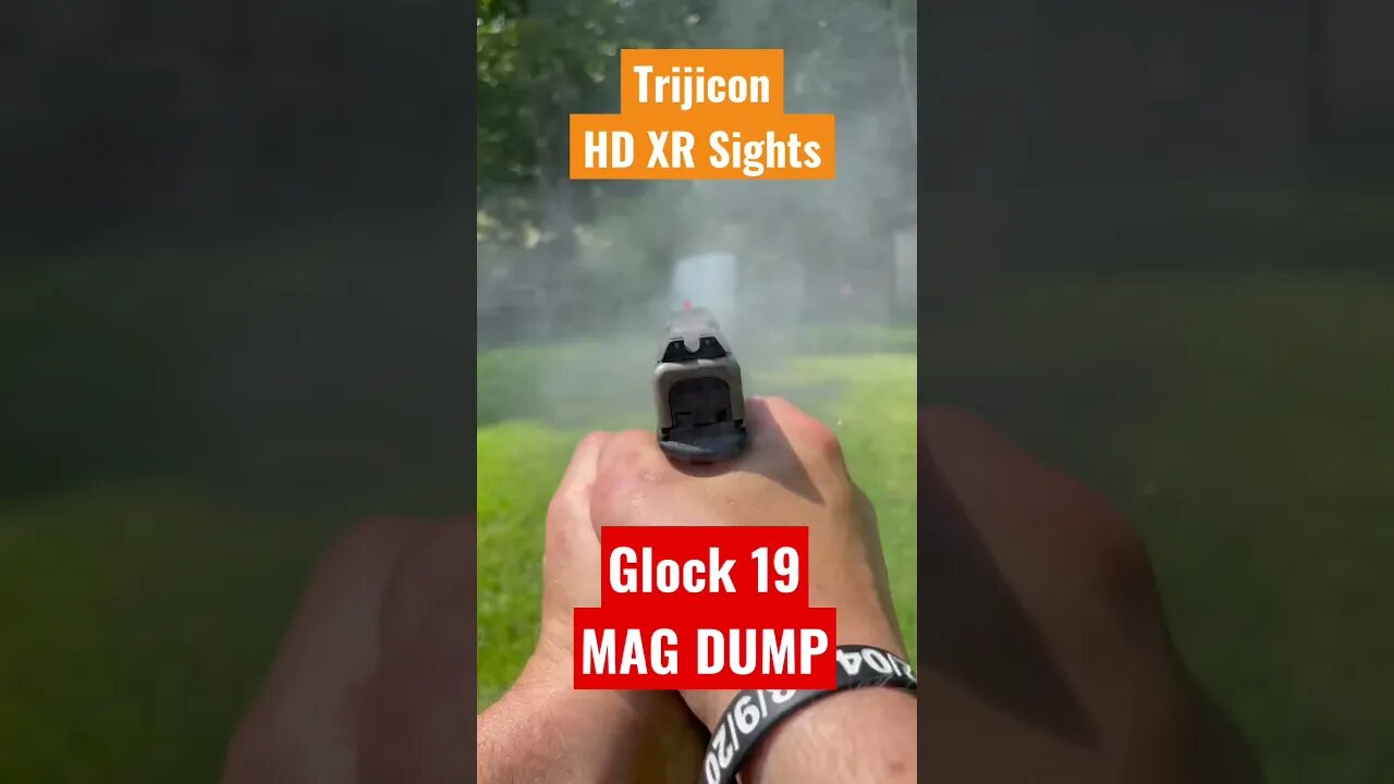 Glock 19 mag dump with Trijicon HD XR Sights #shorts