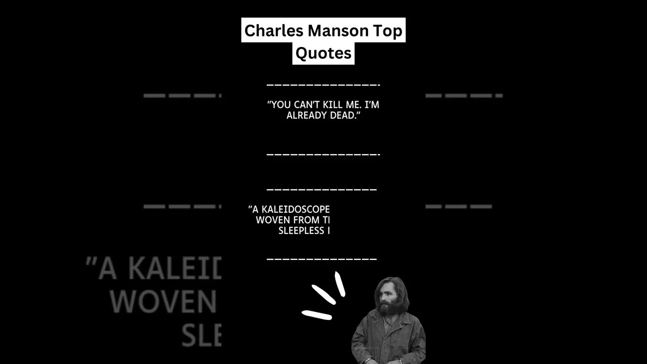 Charles Manson Quotes! #quotes #crime #truecrime #criminal #charlesmanson #shorts #horrorshorts