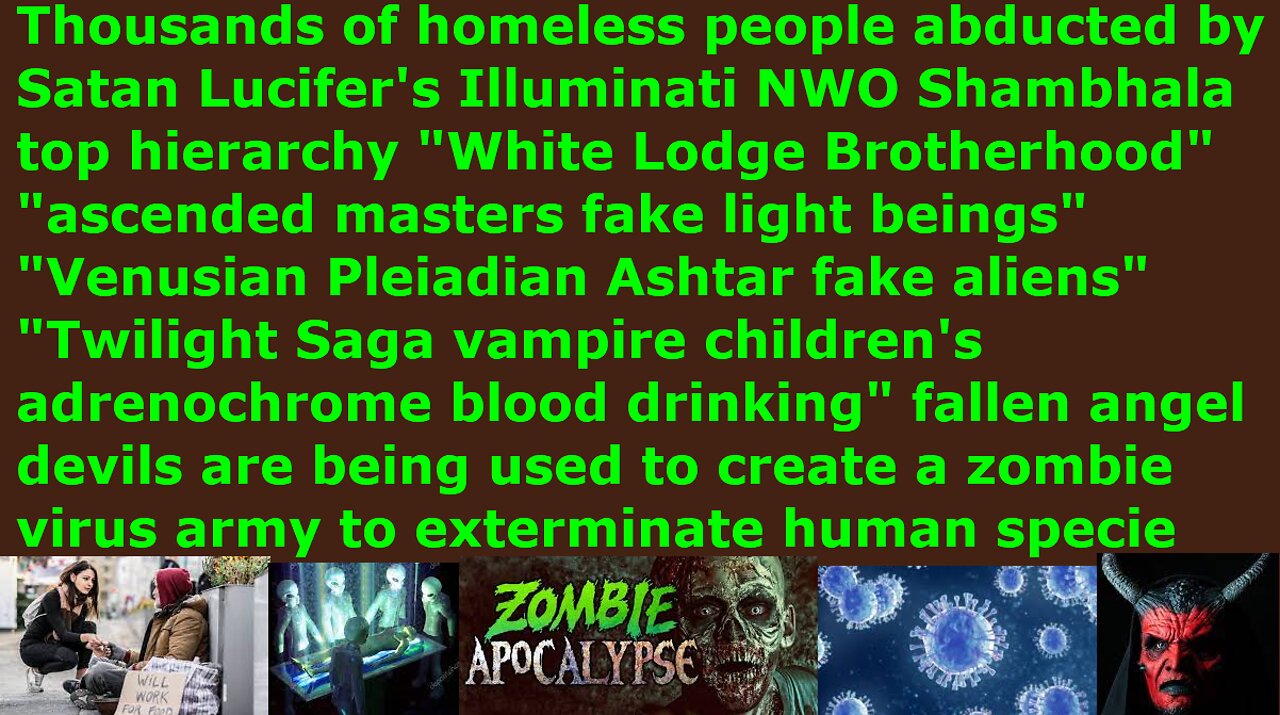 Thousands of homeless veterans are being used by NWO reptilian elites to create a zombie virus army