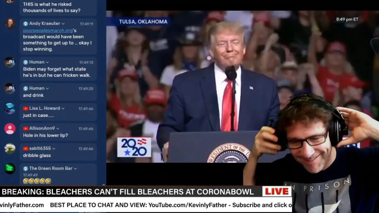 REPLAY - Trump goes down Ramp for 15 mins - Lowlite from the #LieStream Trump Tulsa CoronaBowl