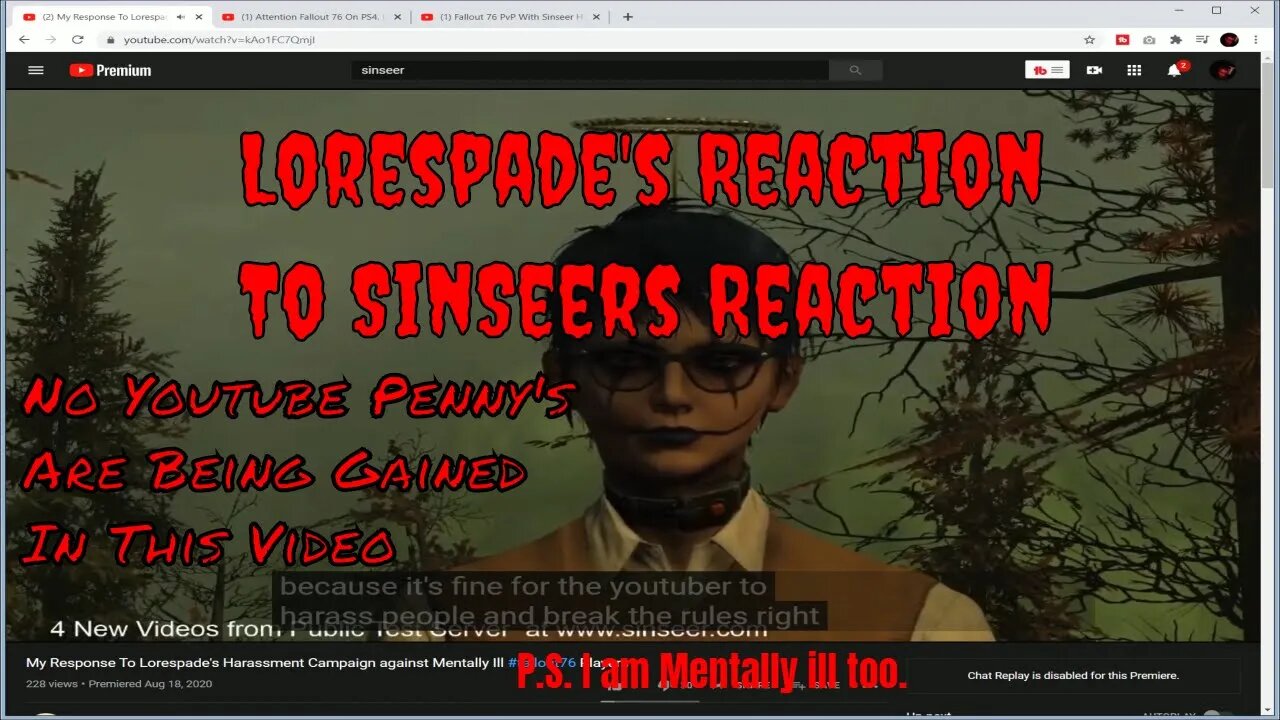 SinSeer Stop Embarrassing Yourself - Fallout 76 YouTube Drama