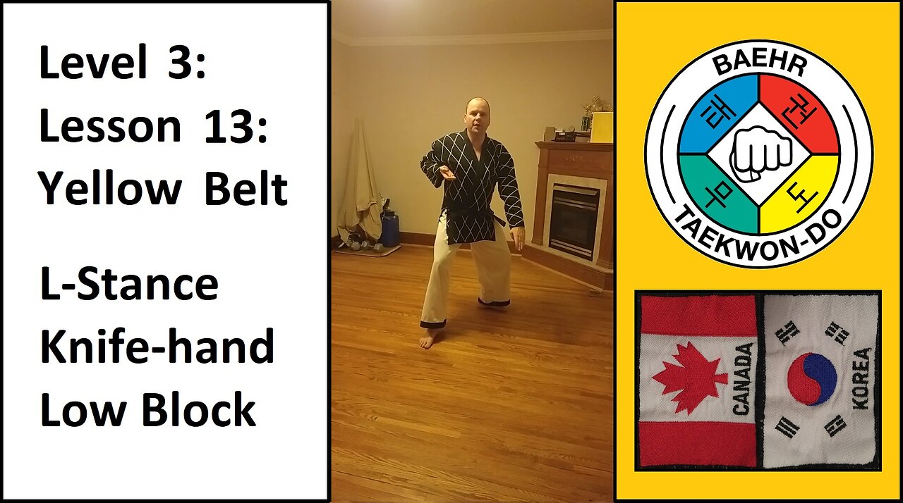 Baehr Taekwondo: 03-13: Yellow Belt: L-Stance - Knife-hand Low Block
