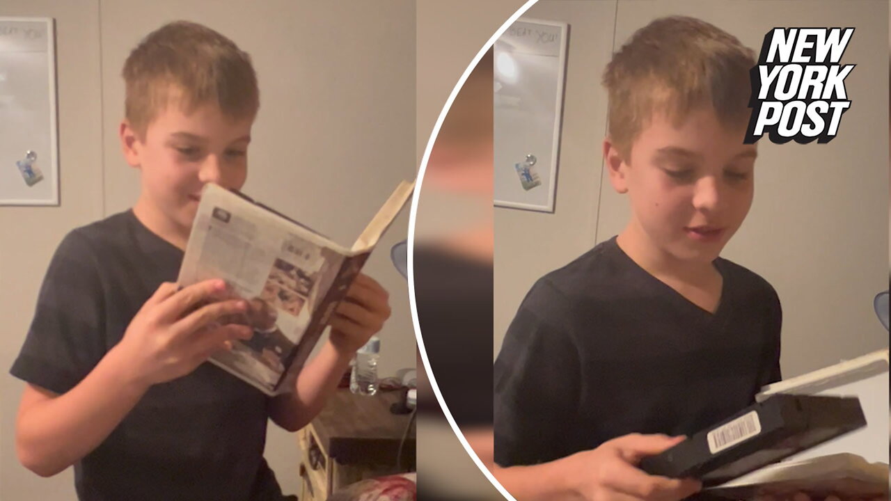 Kid's never seen a VHS tape before: 'It's a book!'