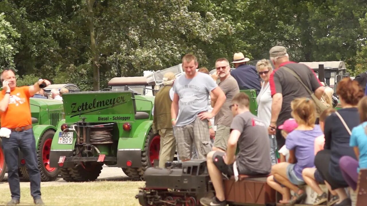 Mini-Dampflok auf dem Lanztreffen Leipzig 'Bulldog Dampf & Diesel Agra 2019' , Lanz in Markleeberg