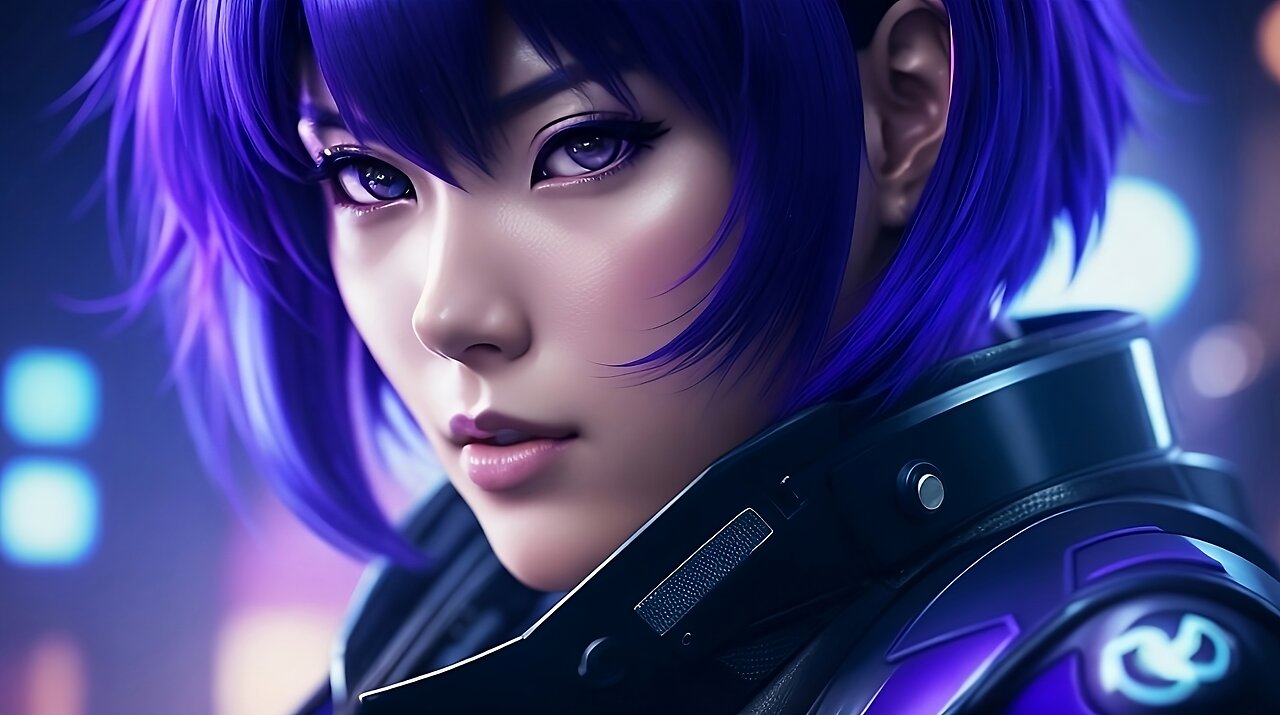 Kusanagi Motoko AI Art (4K Ghost in the Shell Character AI Art)