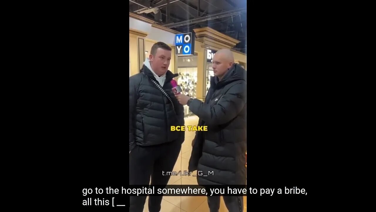 Vox-pop discussing corruption in Ukraine