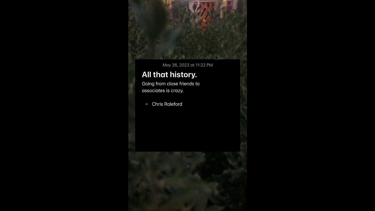 All that history