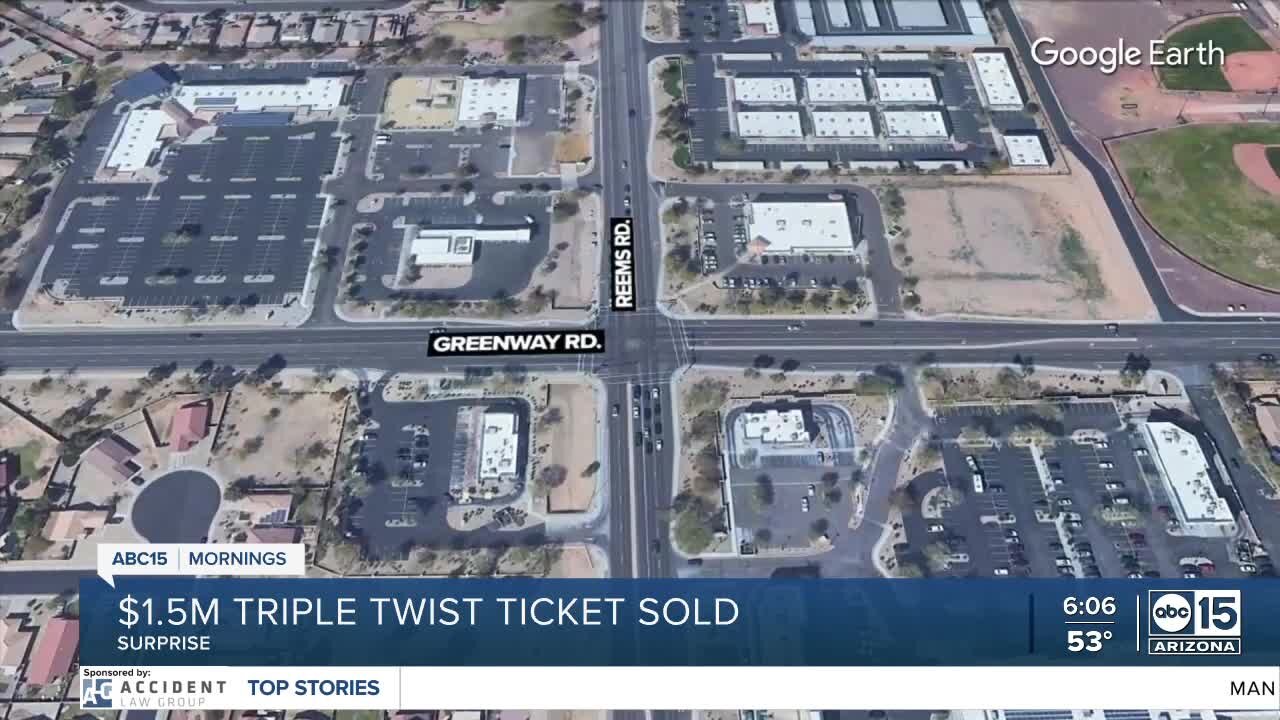 Triple Twist ticket sold in Surprise wins $1.5M in Wednesday night's drawing