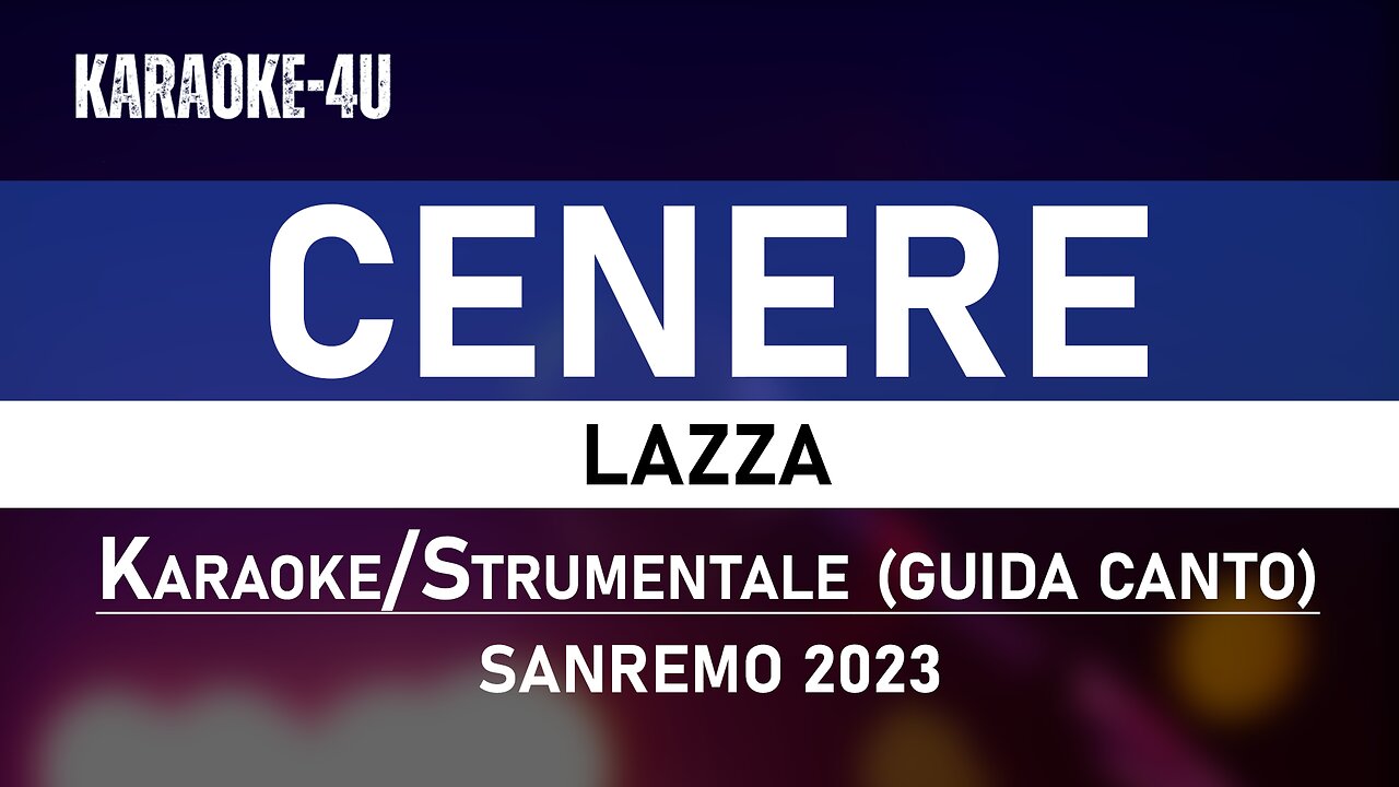 Cenere - Lazza (karaoke/instrumental) Sanremo 2023 Italia