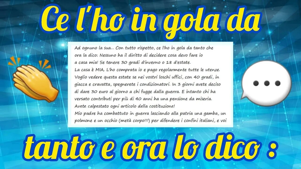 Il grido di dolore di un cittadino esasperato!