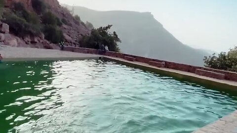 Amazing pool on mountains 🏔️🌄