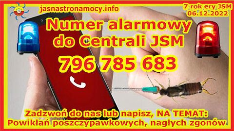 Numer alarmowy do Centrali JSM 796 785 683 Zadzwoń Powikłań poszczypawkowych, nagłych zgonów