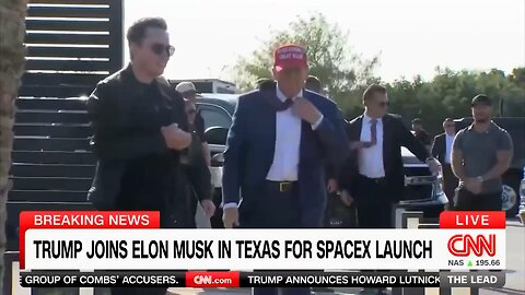 President-elect Trump has arrived to witness the SpaceX launch alongside Elon Musk