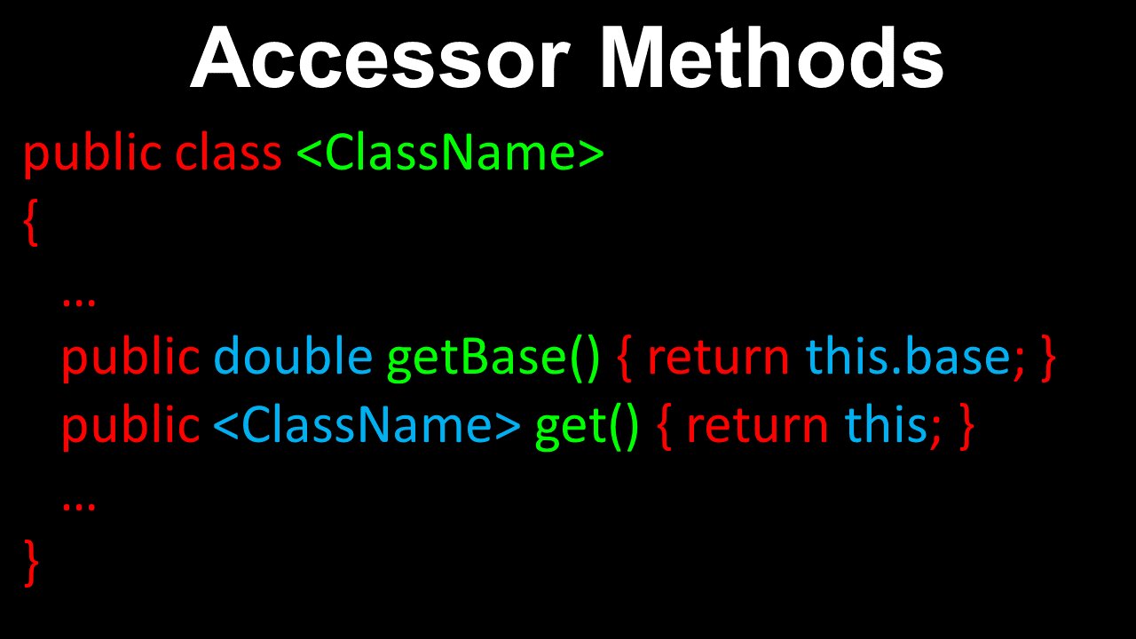 Accessor Methods, Return by Value, Return by Reference - AP Computer Science A