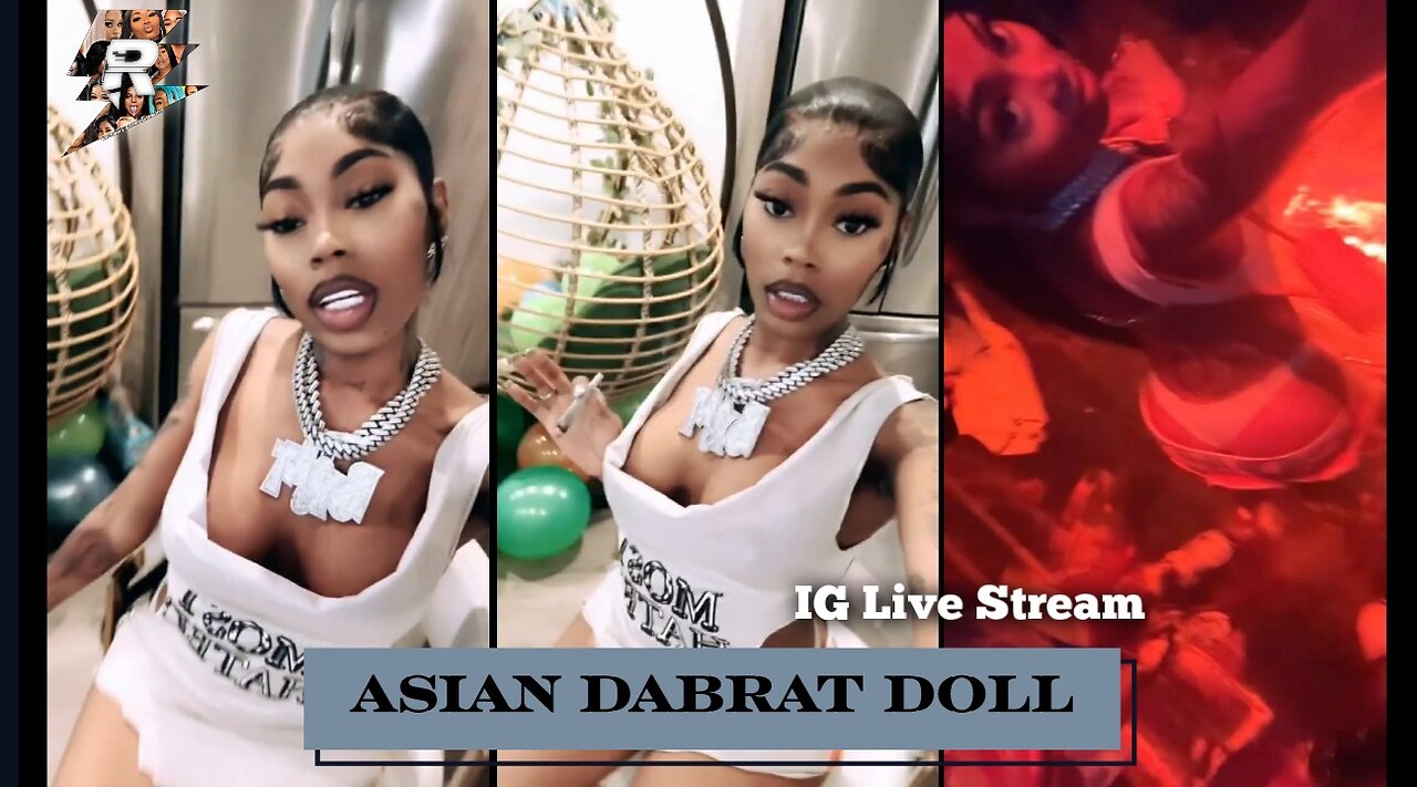 Asian Dabrat Doll twerking in dress