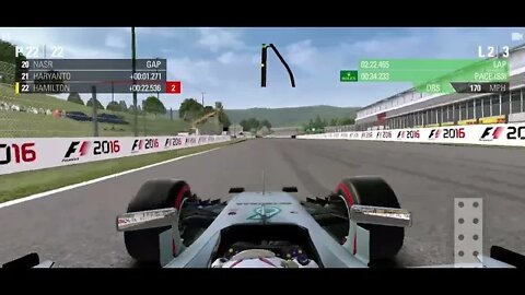 F1 2016 Mobile - Hamilton Eau Rouge uphill crash 😱😱