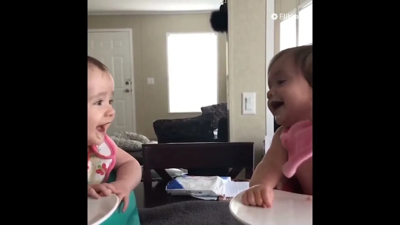 "Unstoppable Baby Giggles: The Cutest Laugh-off Ever!"Double the Cuteness, Double the Laughter! 😄👶👶"