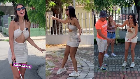 Beautiful Girl asks for help with her stick 🤣👇🏻
