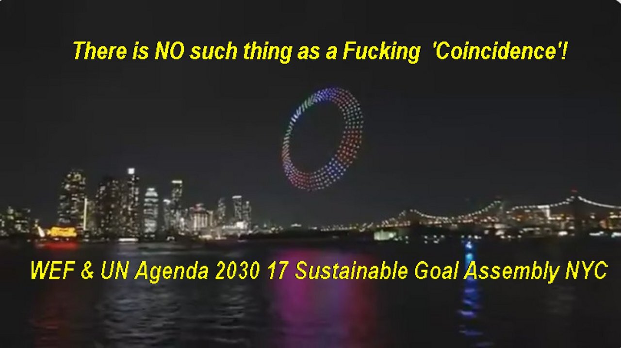 AI Swarm Drones on Display for UN Agenda 2030 17 Sustainable Goal Assembly NYC 2023.