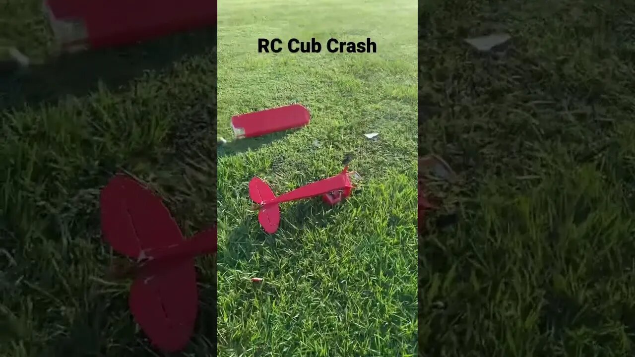 RC Cub Crash. #crashlanding ￼