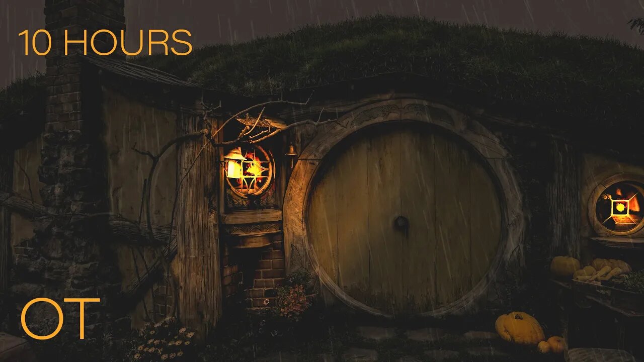 Thunderstorm in Hobbiton | Relax with Thunder & Rain Sounds | Sleep | Study | Hobbit Ambience