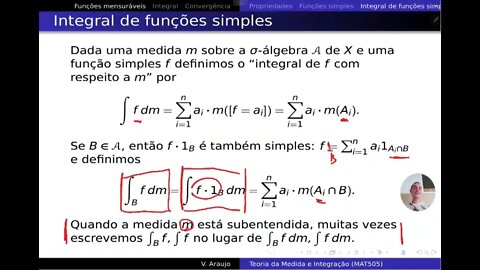 Medida e Integração: Funções simples e integral destas funções