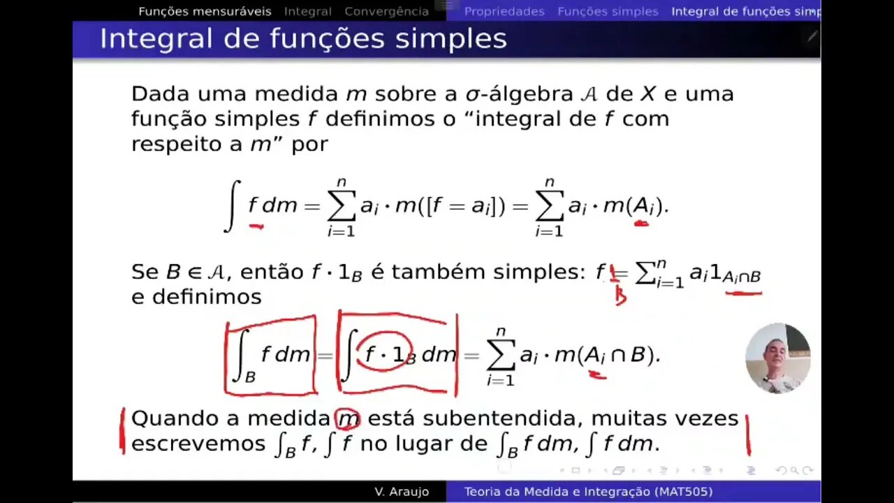Medida e Integração: Funções simples e integral destas funções
