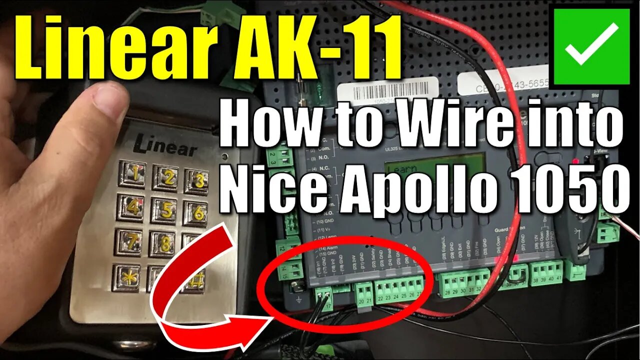 ✅ Linear AK-11 Keypad ● Connect to Nice Apollo 1050 Gate Operator. How to Wire it!
