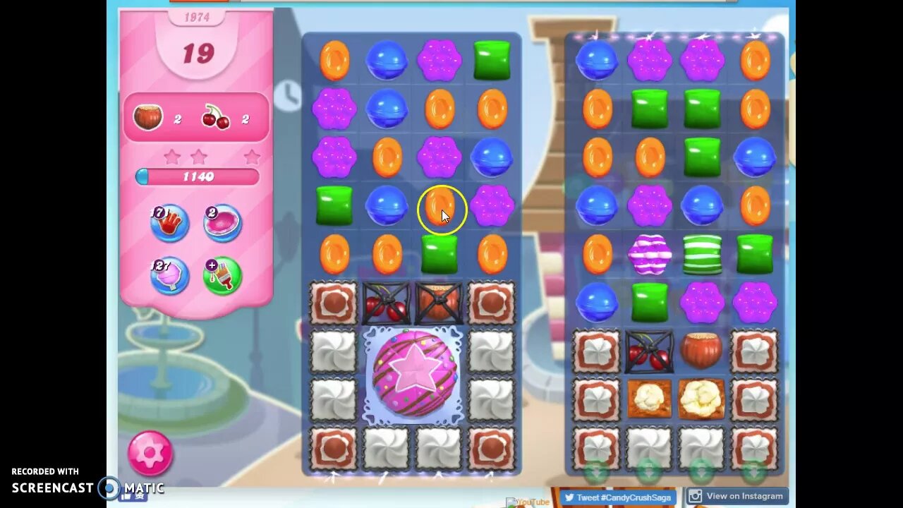 Candy Crush Level 1974 Audio Talkthrough, 2 Stars 0 Boosters