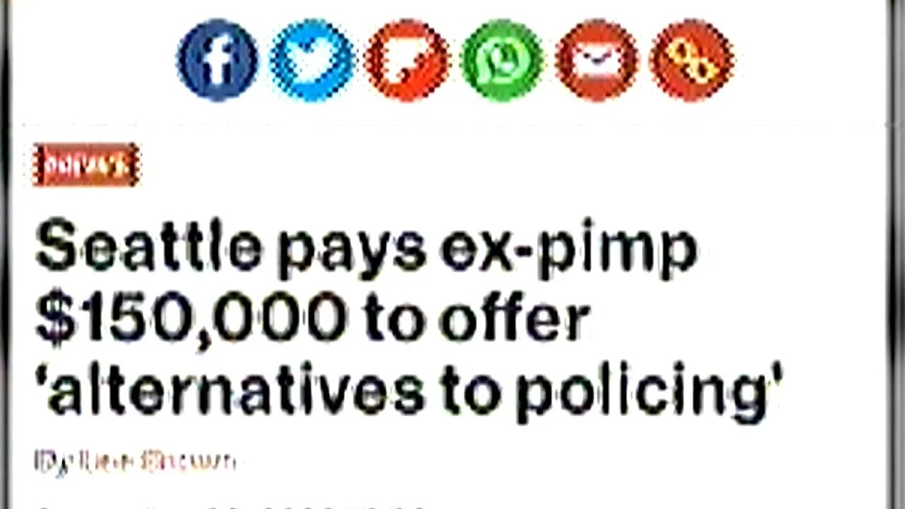 "Seattle Pays Ex-Pimp $150,000 Dollars To Offer Alternatives To Policing"