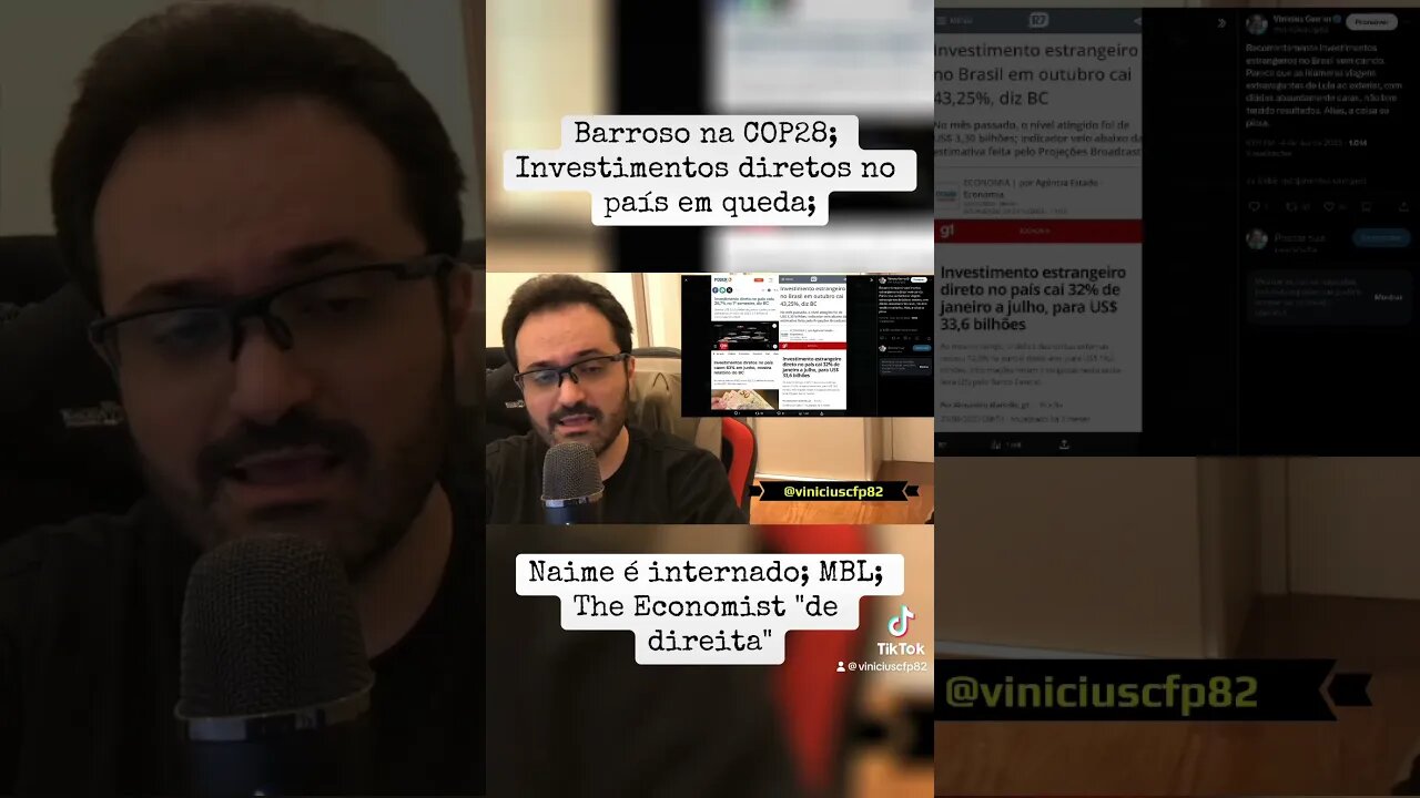 DIÁRIO: Barroso na COP28; Investimentos diretos no país em queda; Naime é internado; MBL