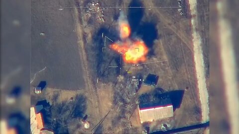 Russian Drone Strike Destroys A Ukrainian Heavy Military Truck Carrying Mmunitions